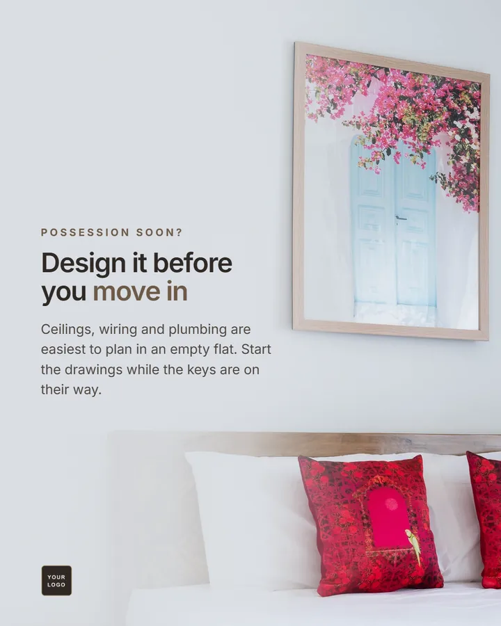 Type set on the room's own calm wall