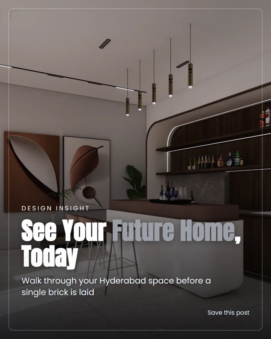 The bar is one curve of walnut with the shelving cut into it, lit from behind so the bottles are the only colour in the